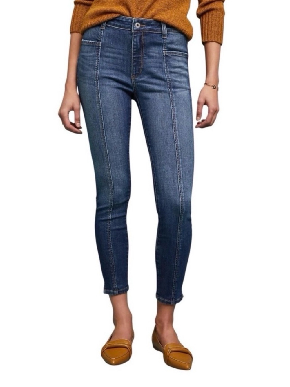 Anthropologie Pilcro High
Rise Denim Legging Jeans
Stretch Blue Women’s Size 26